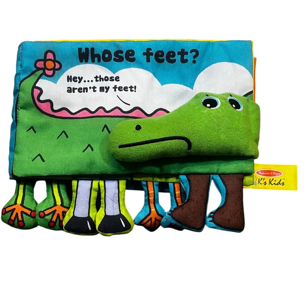 Melissa & Doug K's Kids Educational Cloth Soft Book - Whose Feet?